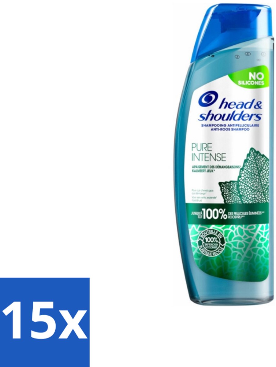 Head & Shoulders - Anti-Roos Shampoo - Pure Intense - Kalmeert Jeuk - 250 ml - Bulkverpakking - 15 stuks