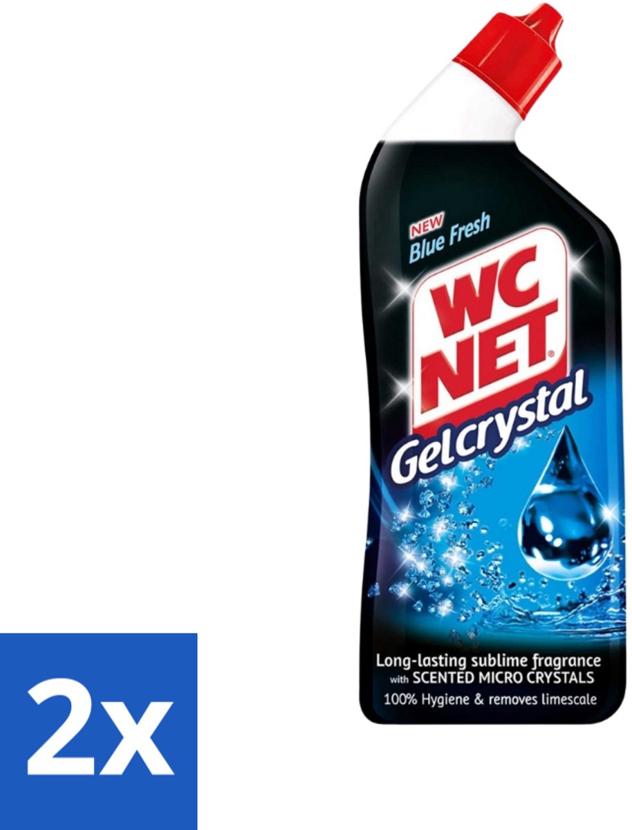 2 x WC-Net - Toiletreiniger - Gel - Blue Fresh - Anti-Kalk - 750 ml - Toilet Schoonmaak - Toilet Reiniger - Kalkverwijderaar - Toiletgel - Frisse Geur