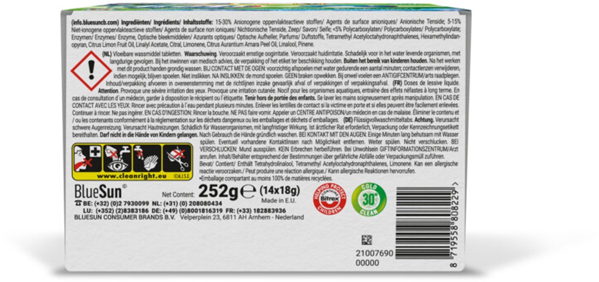 Dreft 4in1 Wasmiddel Capsules Blue Dream - 8 x 14 stuks - Voordeelverpakking