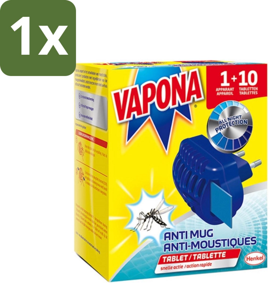 Vapona - Muggenstekker - 1 stekker En 10 Navultabletten - 1 stuk