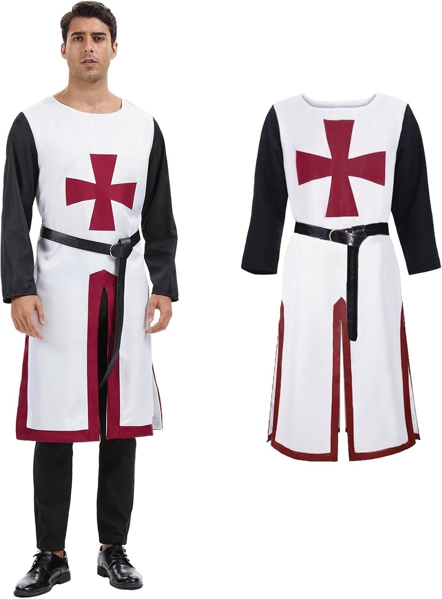 Middeleeuws Ridder Kostuum voor Mannen, Krijgers Outfit voor Halloween, Cosplay, Carnaval en Feestelijkheden