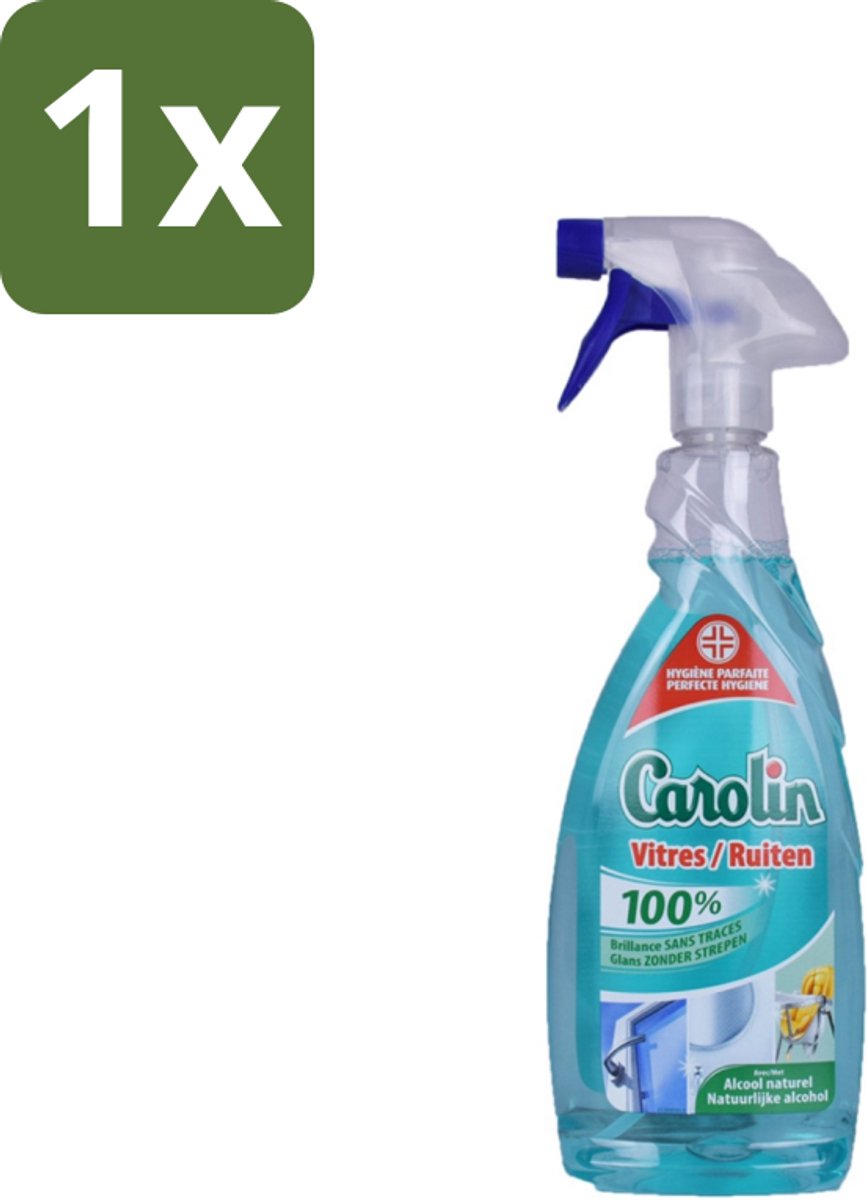 Carolin - Glas- en Ruitenreiniger - Met Natuurlijke Alcohol - 650 ml - 1 stuk