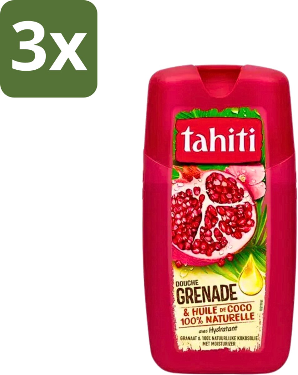 Tahiti - Douchegel - Granaatappel & Kokosolie - Hydraterend - 250 ml - Bulkverpakking - 3 stuks