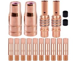 EATBALE FLUX AK15/MB15 Wear Parts Set Cored Wire Nozzles for MIG/MGA Welding Torch Nozzle Holders Diffuser and Current - ShopVlot
