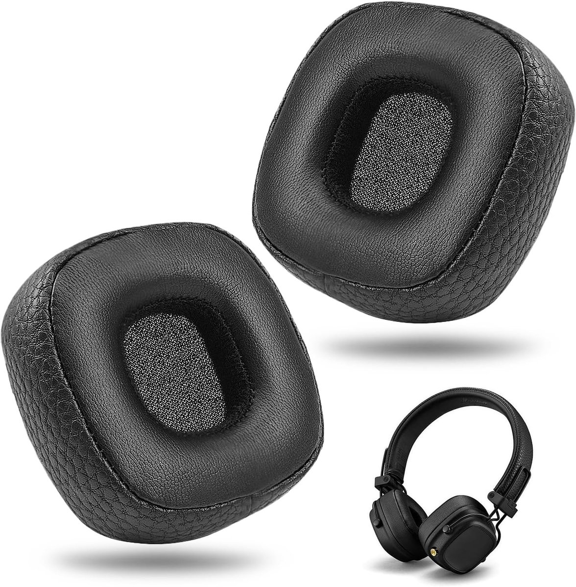 Vervangende Oorkussens voor Bluetooth Hoofdtelefoons - Geheugenfoam, Geluidsisolatie, Geschikt voor Draadloze en Bedrade Modellen - Zwart