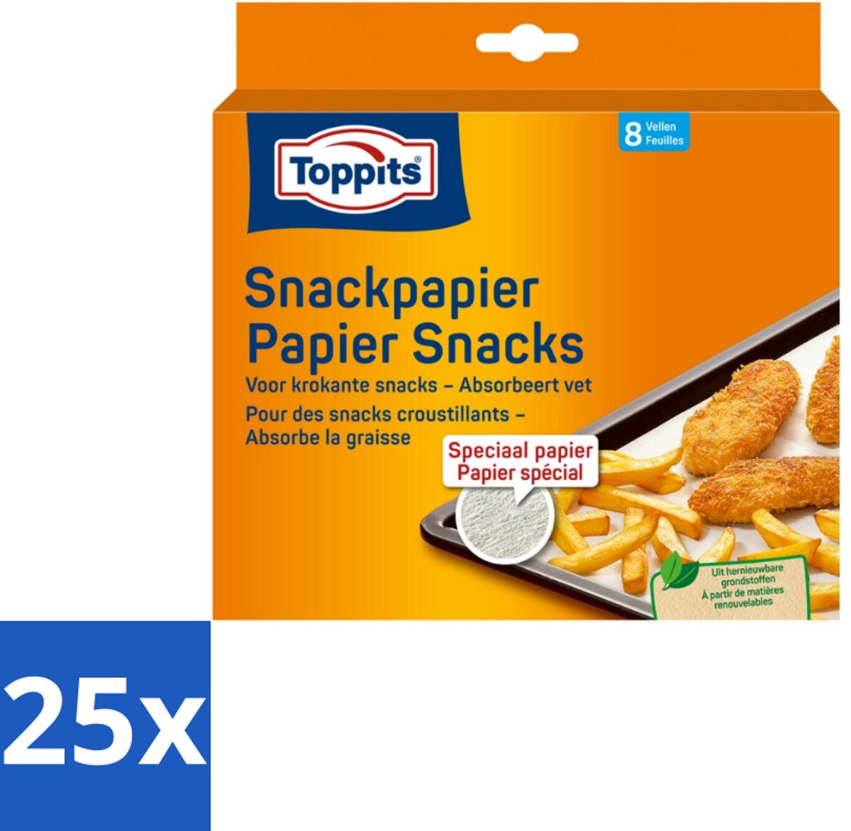 Toppits – Snackpapiervellen – 8 Zakjes - Bulkverpakking - 25 stuks