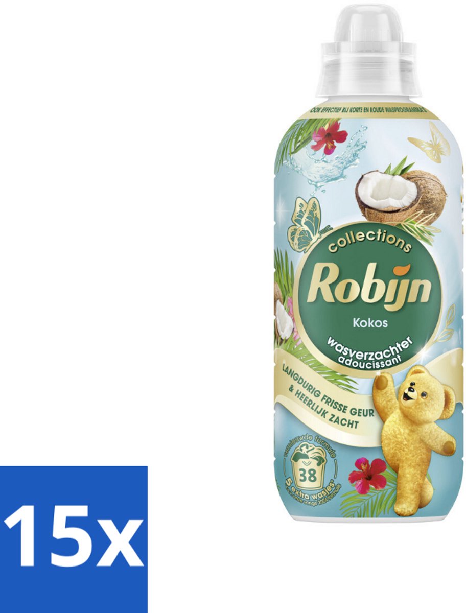 Robijn – Wasverzachter – Kokos Sensation – 765 ml - Bulkverpakking - 15 stuks