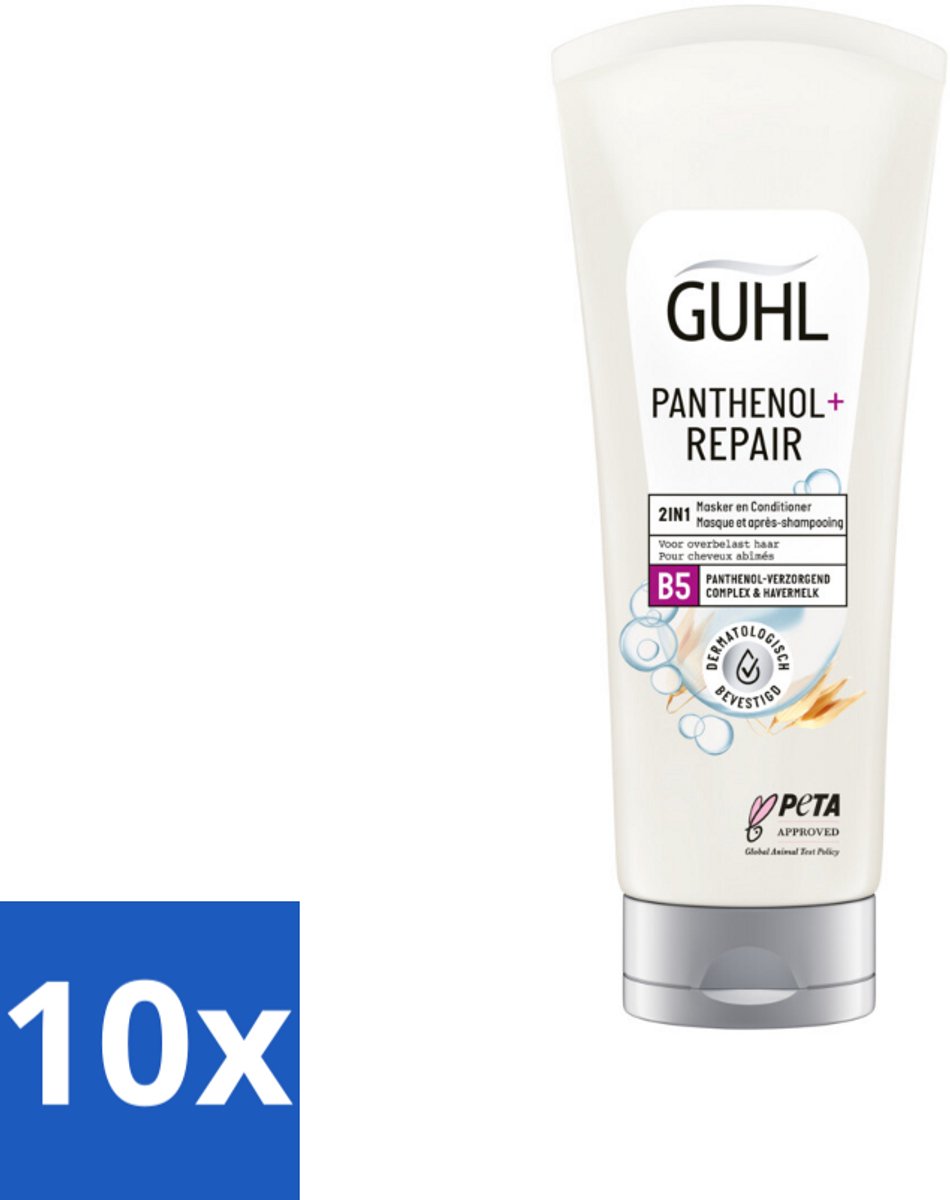 Guhl – 2-in-1 Masker & Conditioner – Panthenol+Repair – 200 ml - Bulkverpakking - 10 stuks