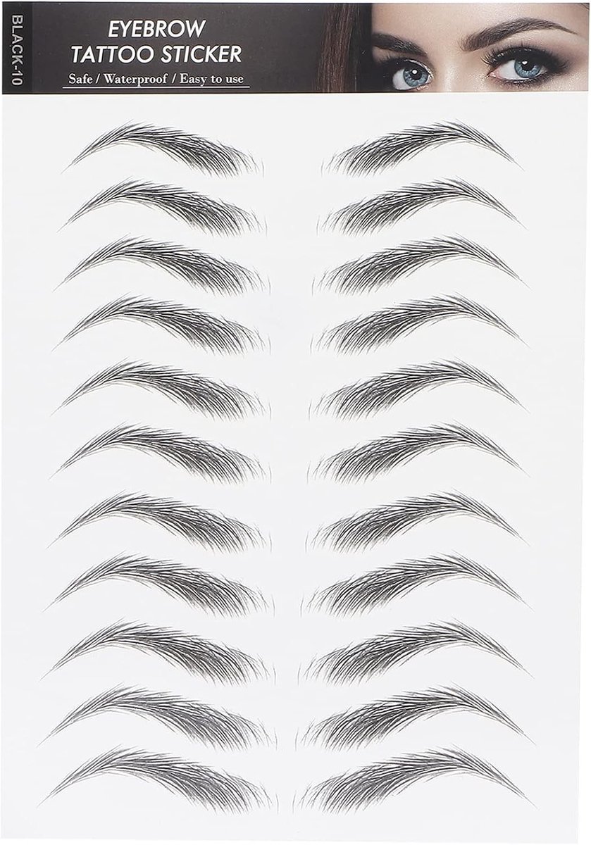 Professionele Waterdichte Wenkbrauw Tattoo Stickers voor Vrouwen en Meisjes - Wenkbrauw Make-up Tool (Zwart) - Perfect voor Langdurige Wenkbrauw Styling