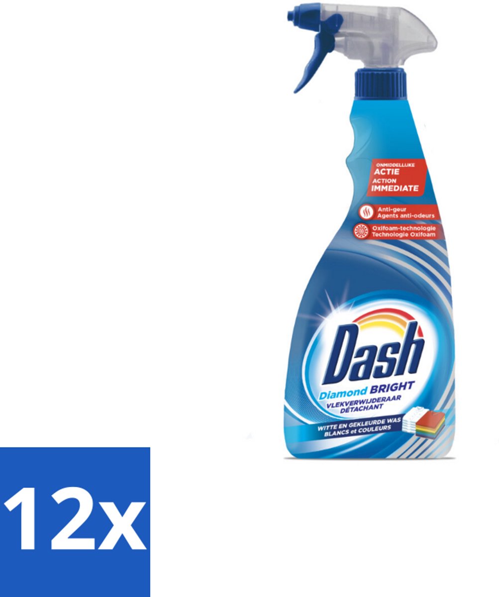 12 x Dash - Vlekverwijderaar - Vloeibaar - Krachtige Reiniging - 750 ml - Vlekkenverwijderaar - Vlekkenreiniger - Wasmiddel - Oxyfoam - Vlekken