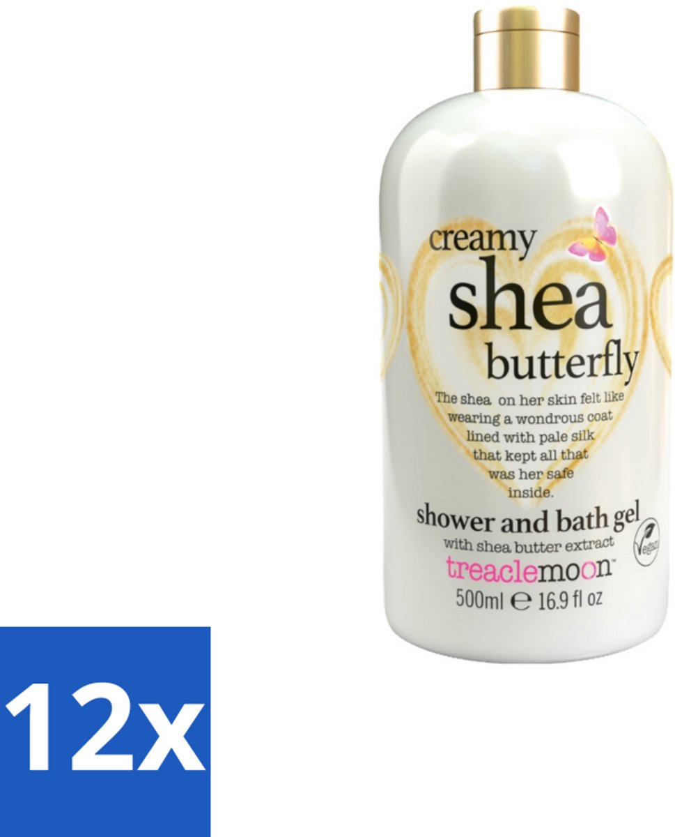 Treaclemoon – Bad- & Douchegel – Creamy Shea Butterfly – 500 ml - Voordeelverpakking - 12 stuks