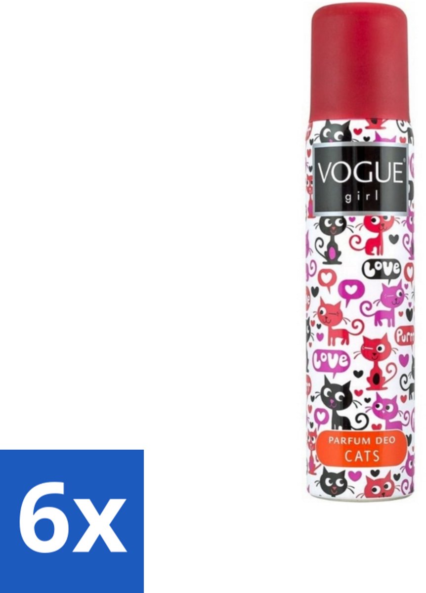 Vogue - Deodorant - Girl - Parfum Cats – 100 ml - Voordeelverpakking - 6 stuks