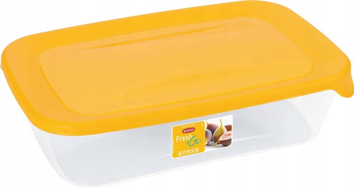 Curver Fresh & Go rechthoekige vershoudcontainer 1L transparant/gel