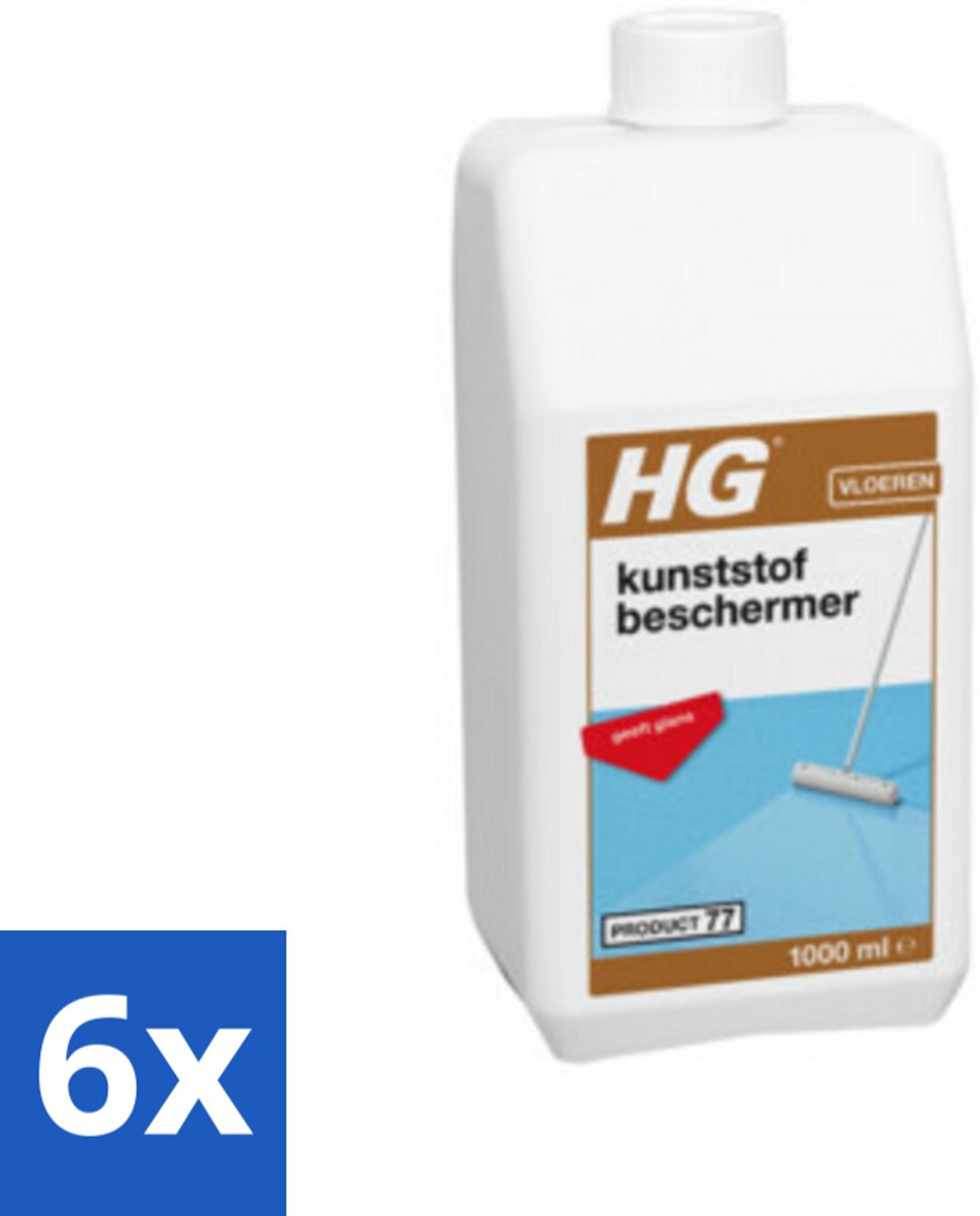6 x HG Kunststofbeschermer 1 liter - Kunststofvloer Bescherming - Vinyl Vloer - Linoleum Vloer - Marmoleum Vloer - PVC Vloer
