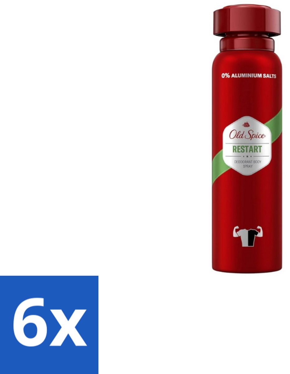 Old Spice – Deospray – Restart – 150 ml - Voordeelverpakking - 6 stuks