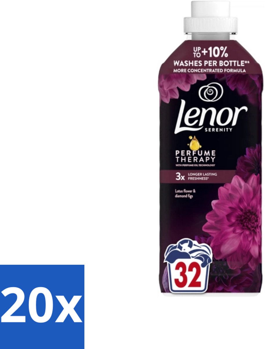 Lenor – Wasverzachter – Lotus Flower & Diamond Figs – 32 Wasbeurten – 675 ml - Bulkverpakking - 20 stuks