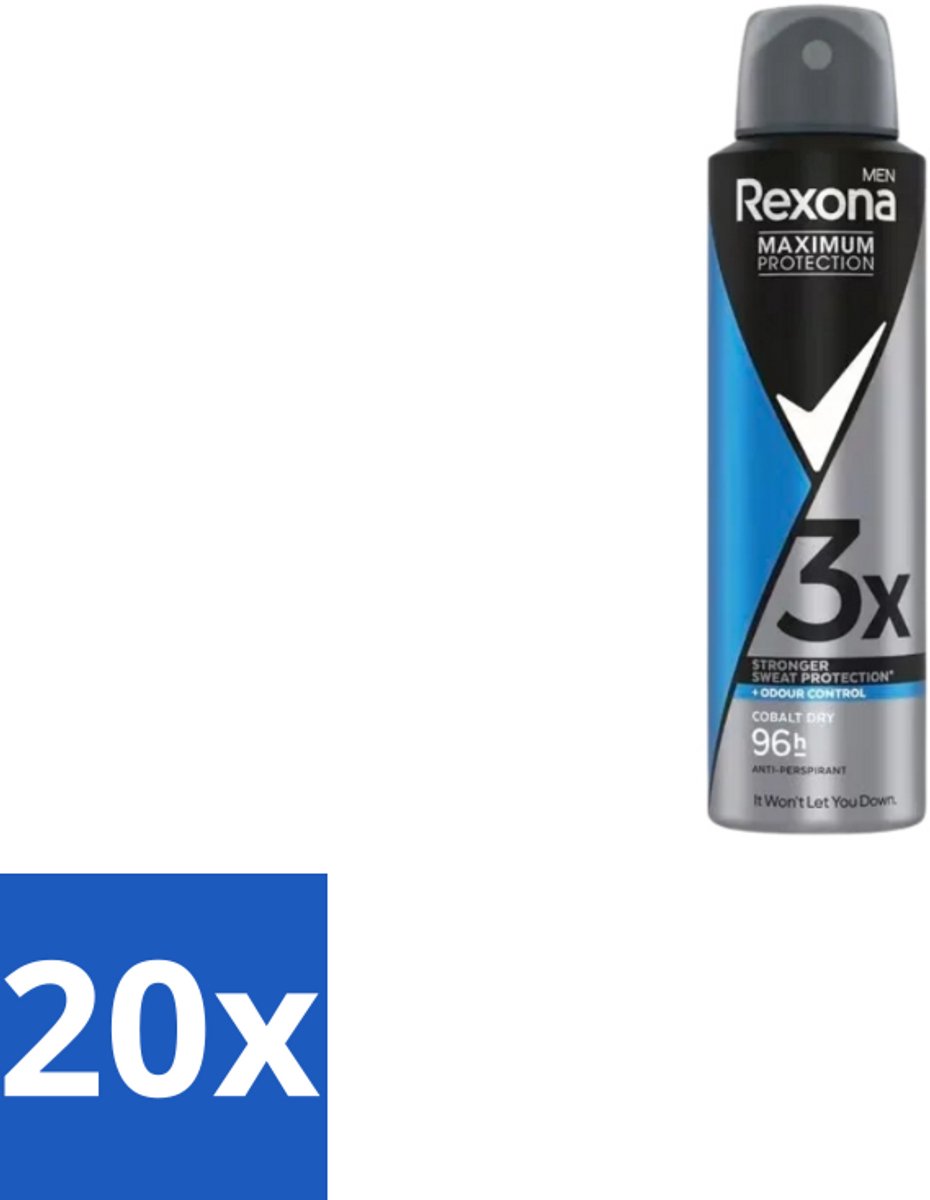 Rexona – Deodorant Spray – Maximum Protection Cobalt Dry – 150 ml - Bulkverpakking - 20 stuks