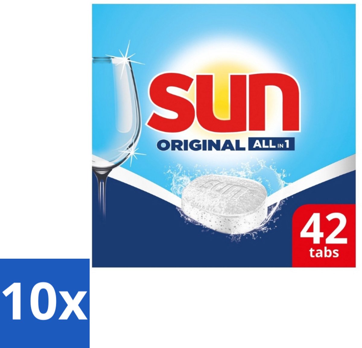 10 x Sun – Vaatwastabletten – Original – 42 tabletten - Vaatwastabletten - Vaatwasser - Reiniging - Vaatwastablet - Vaatwasser Tablet