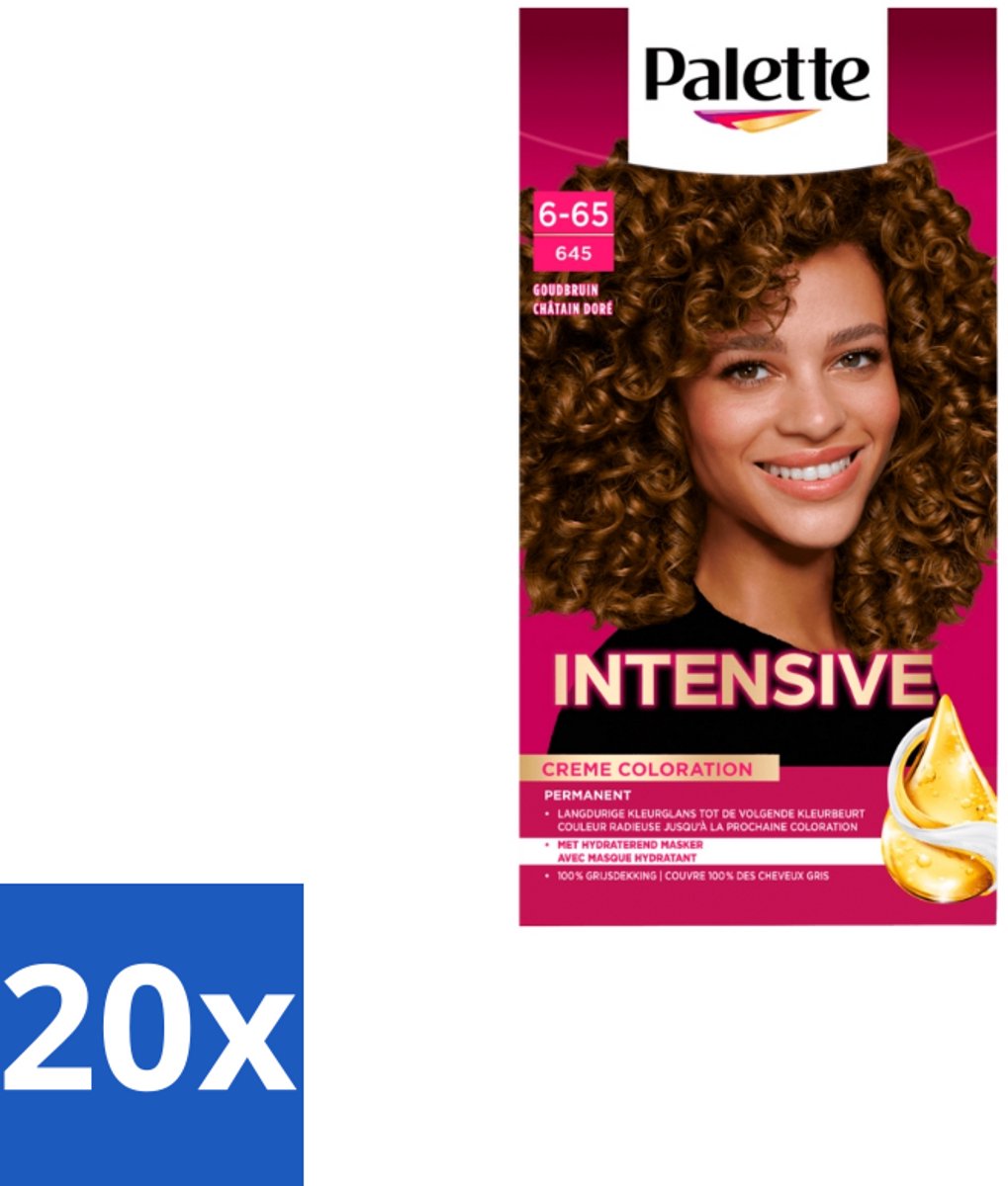 20 x Poly Palette – Haarverf – 6-65 / 645 Goudbruin – 115 ml - Goudbruin Kleuren - Haarverzorging - Haarkleur - Haarkleurresultaat - Anti-breuk Masker