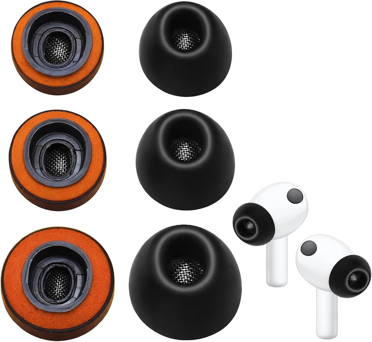 Ergonomische traagschuim oordopjes voor optimale geluidsisolatie | S/M/L set met stofbescherming en comfort voor AirPods Pro 3 (2025)