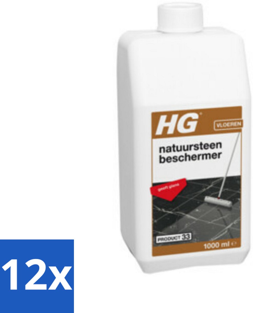 12 x HG Natuursteen Beschermer 1 liter - Natuursteen Beschermer - Vloeren Beschermen - Anti-slip - Natuursteen Onderhoud - Natuursteen Glans
