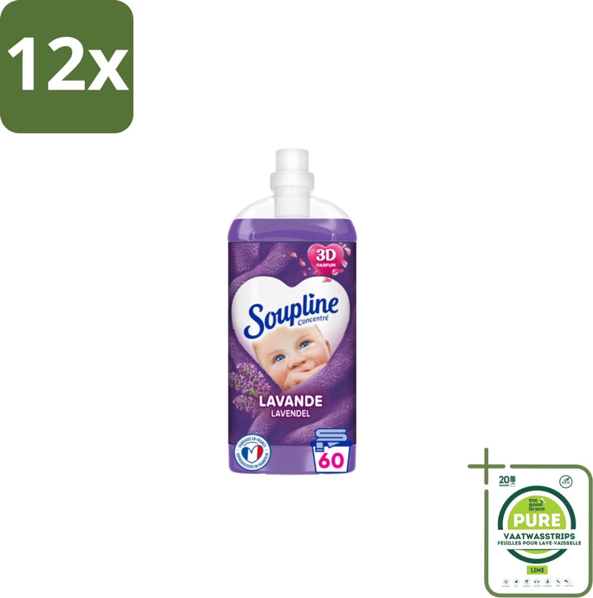 Soupline – Wasverzachter – Relax Magnolia & Lavendel – 950 ml - Voordeelverpakking - 12 stuks - Wasverzachter - Wasverzachter magnolia en lavendel