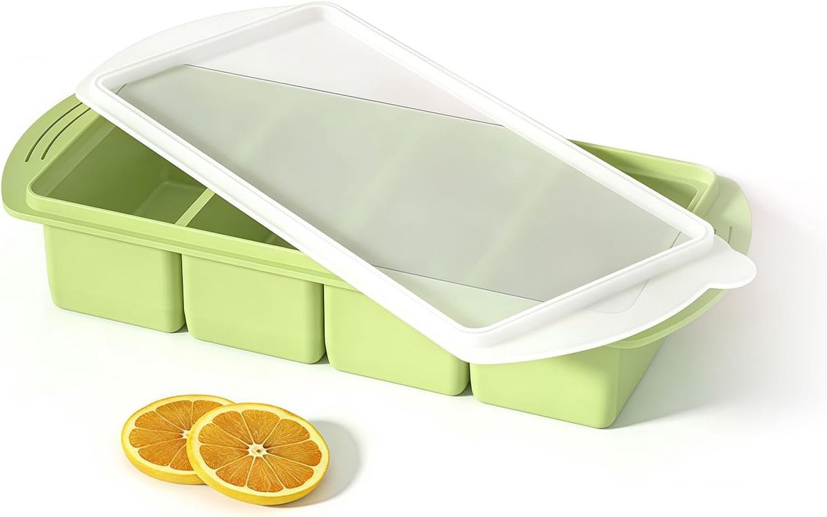 Set van 2 Lekvrije Silicone Vriestcontainers met Deksel - 1-Cup Soep IJsblokjesvormen voor Maaltijdvoorbereiding en Vriezeropslag, BPA-vrij en Stapelbaar