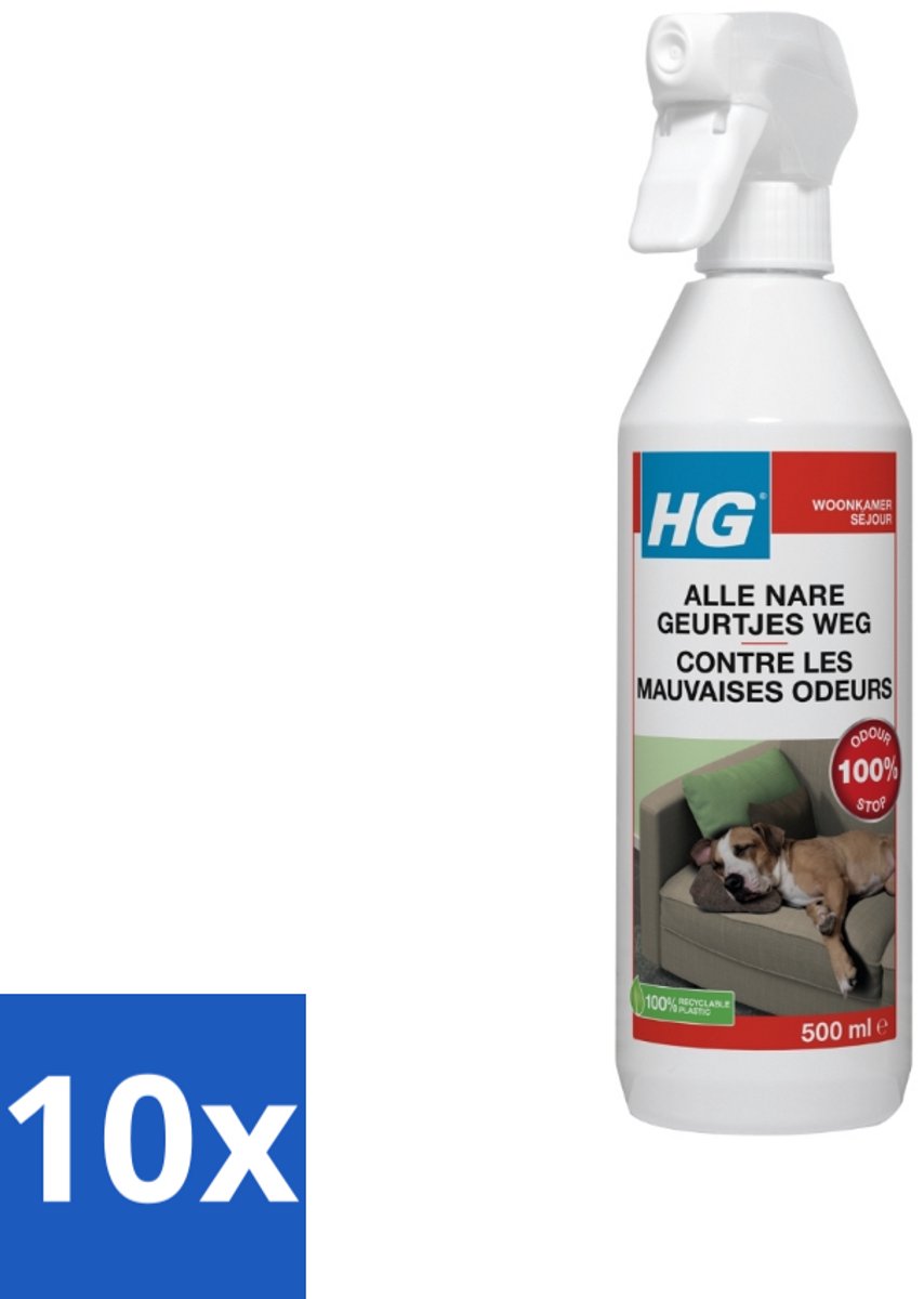 10 x HG Alle Nare Geurtjes Weg 500 ml - Geur Stopper - Stankverwijderaar - Geurverwijderaar - Natuurlijke Geurverwijderaar - Enzymatische Geurverwijderaar