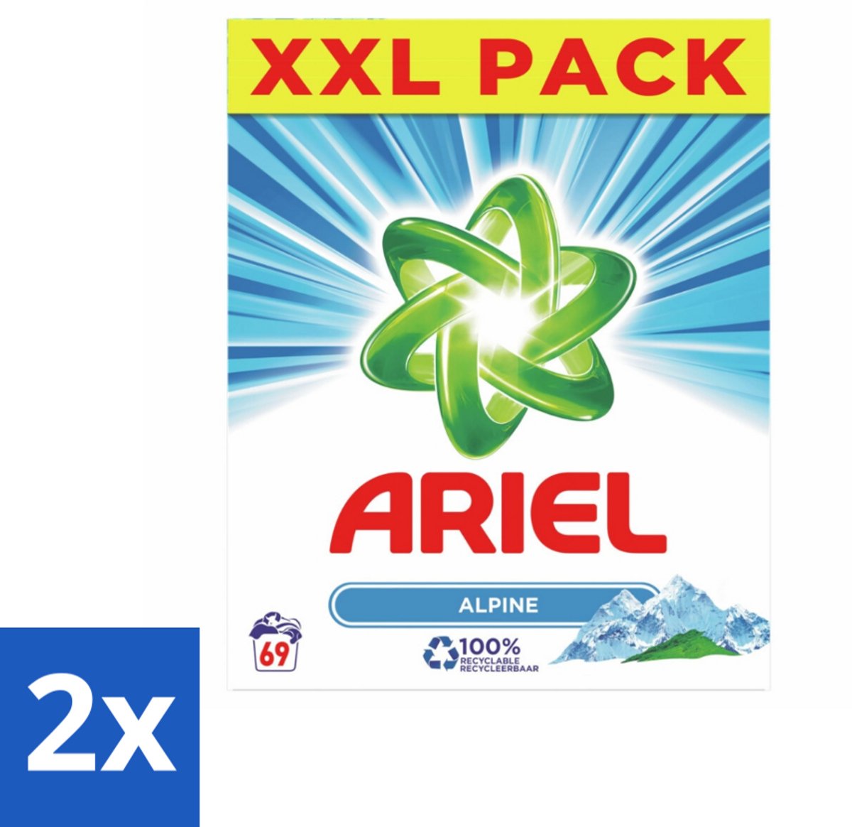 Ariel – Waspoeder – Alpine – 4,485 kg – 50 wasbeurten - Voordeelverpakking - 2 stuks