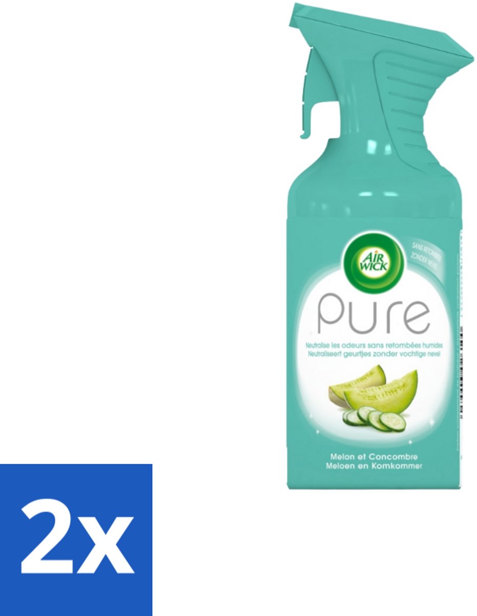 Air Wick – Luchtverfrisser Spray – Pure Meloen & Komkommer – 250 ml - Voordeelverpakking - 2 stuks