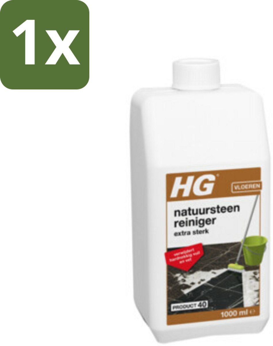 1 x HG Natuursteenkrachtreiniger Extra Sterk 1 liter - Natuursteen Reinigen - Vet Verwijderen - Natuursteen Reiniger - Marmer Reinigen - Travertin Reinigen