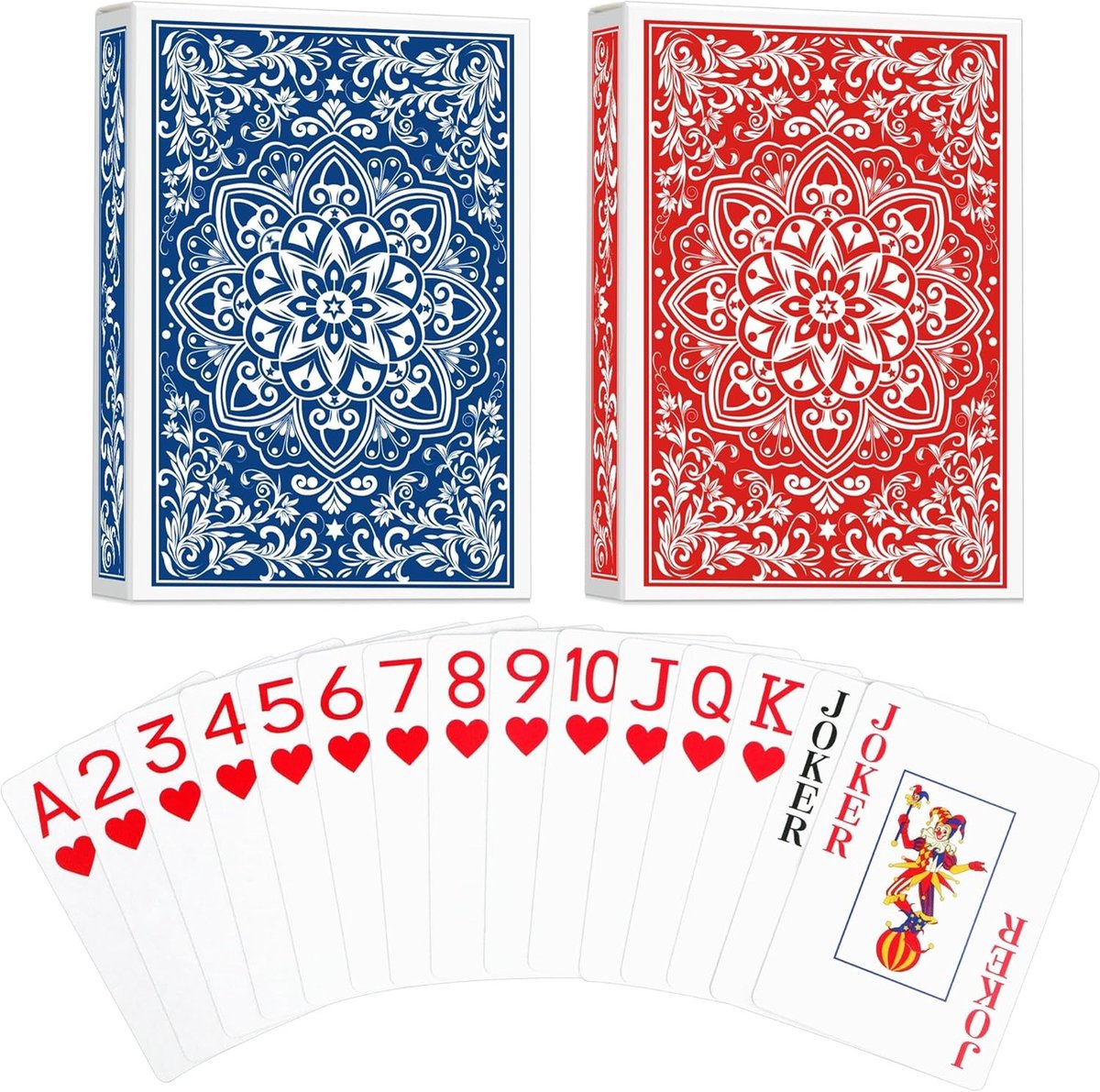 Grote Speelkaarten Set voor Poker en Gezelschapsspellen - Jumbo Formaat met Duidelijke Print voor Volwassenen en Senioren, Perfect voor Spelletjesavonden en Feestjes