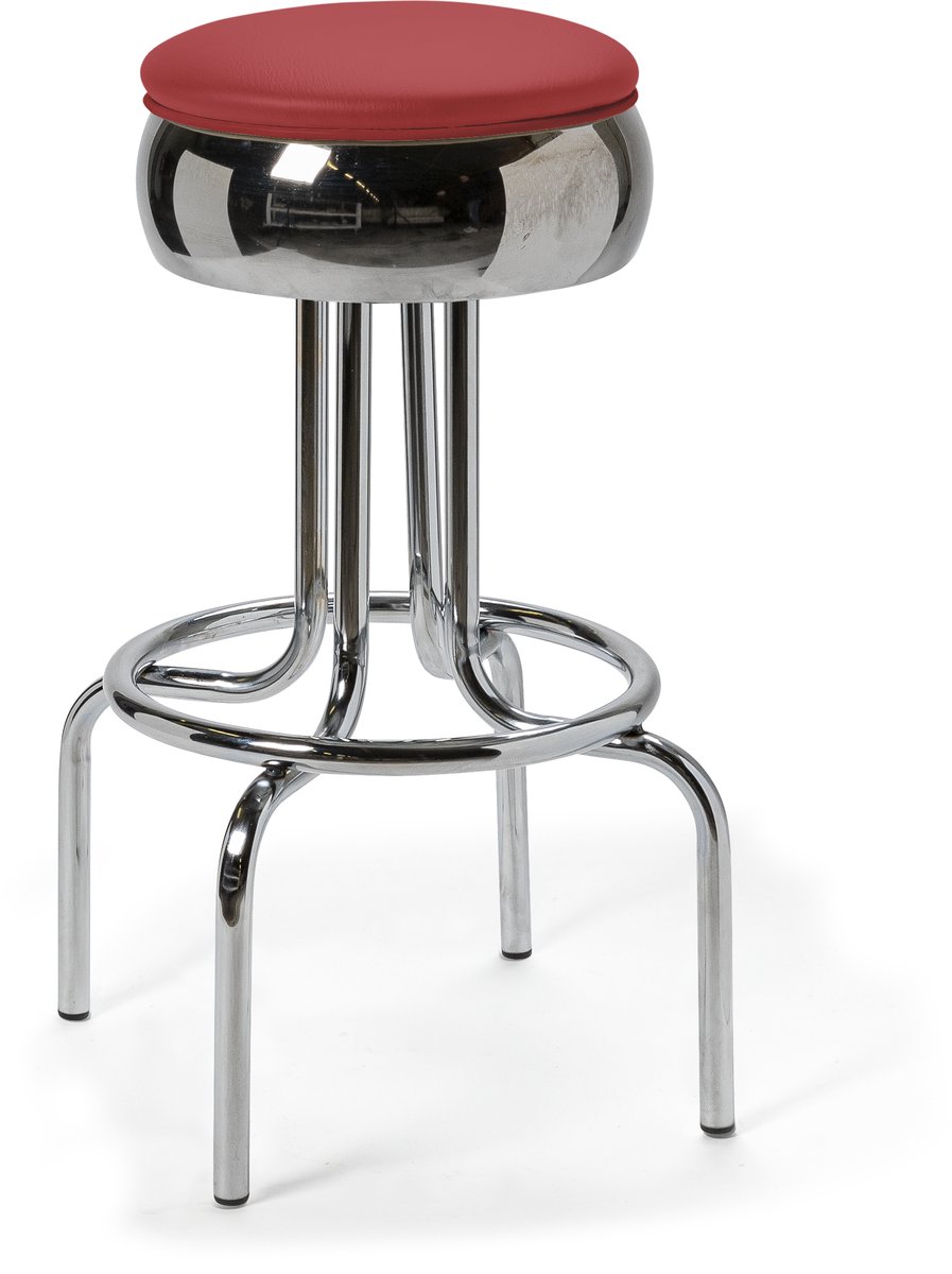 Bel Air Furniture Airline Barstool 77 MP Stacks Chrome rood