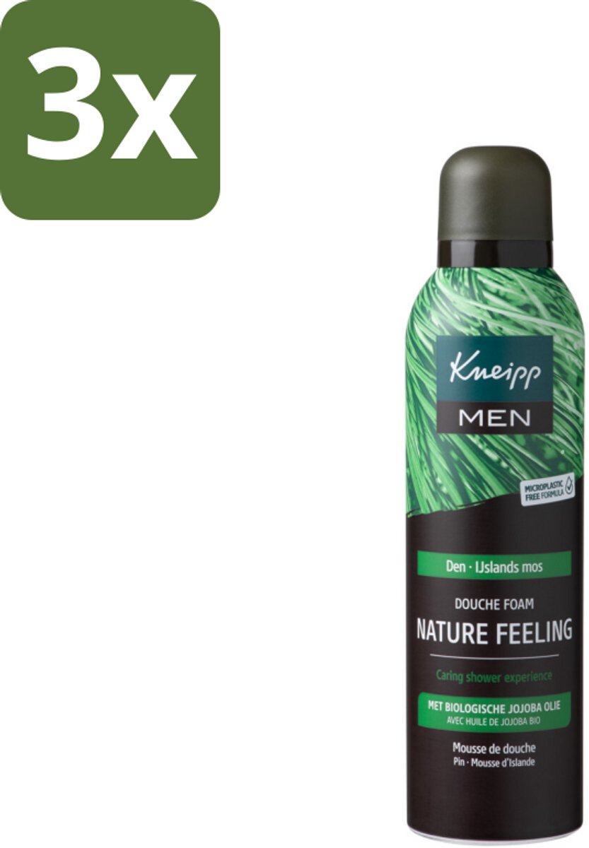 Kneipp – Men Nature Feeling – Douche Foam – Frisse Dennengeur – 200 ml - Bulkverpakking - 3 stuks