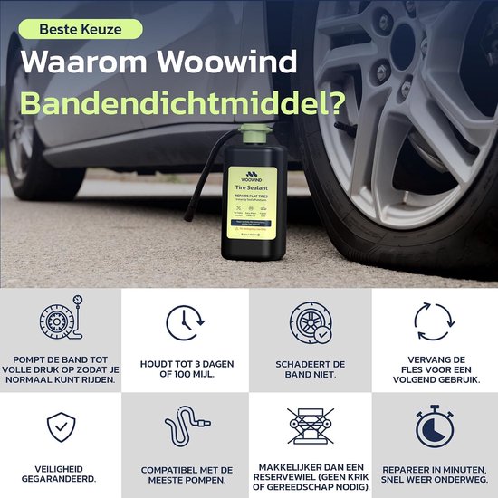 Banden Reparatie Set - Lekke Band Herstel - Snel Onderweg - TPMS Vriendelijk - 450ml - Transparant — afbeelding 3