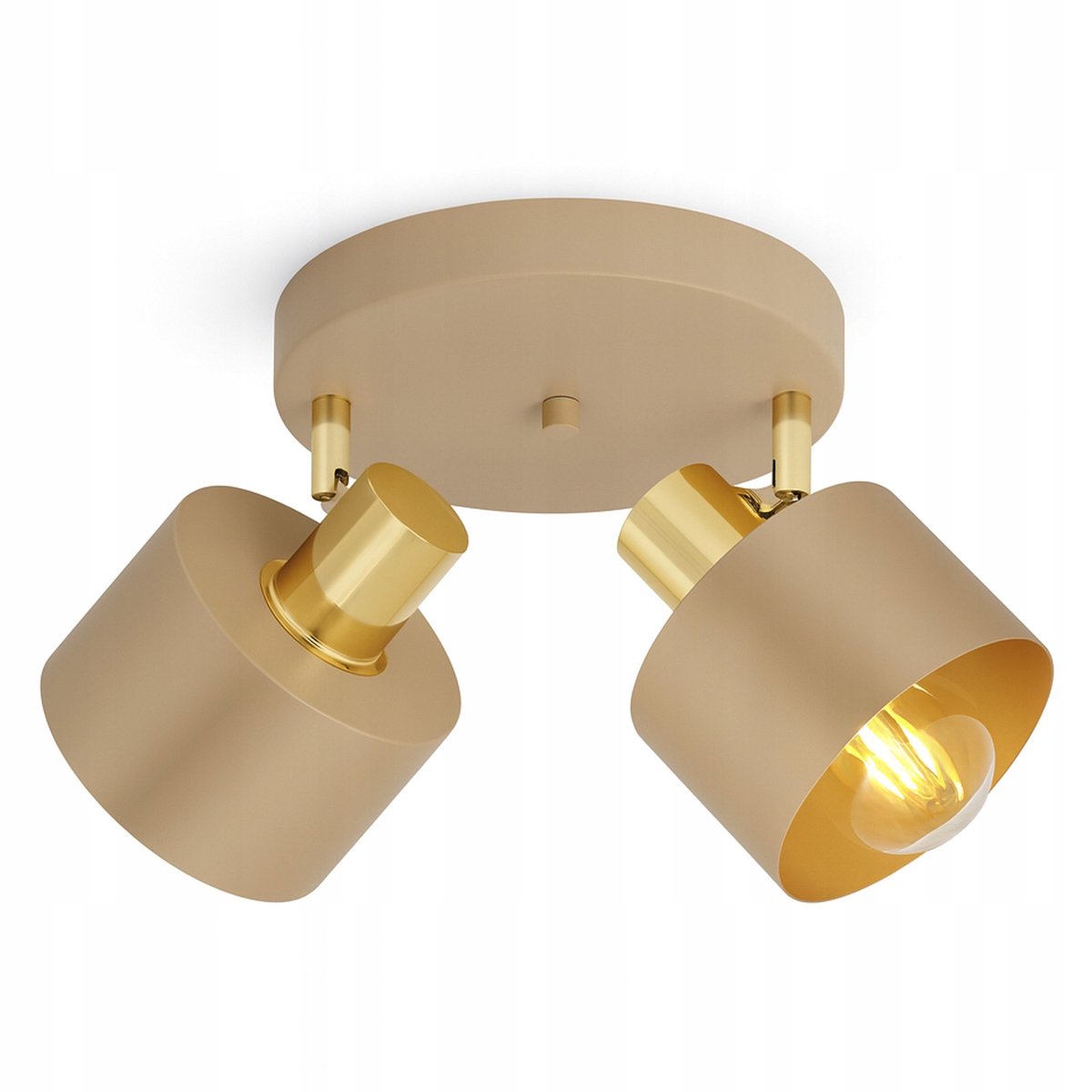 Luxe Plafondlamp Kasjmier Beige Goud 485-EG2 - Sfeervolle Verlichting