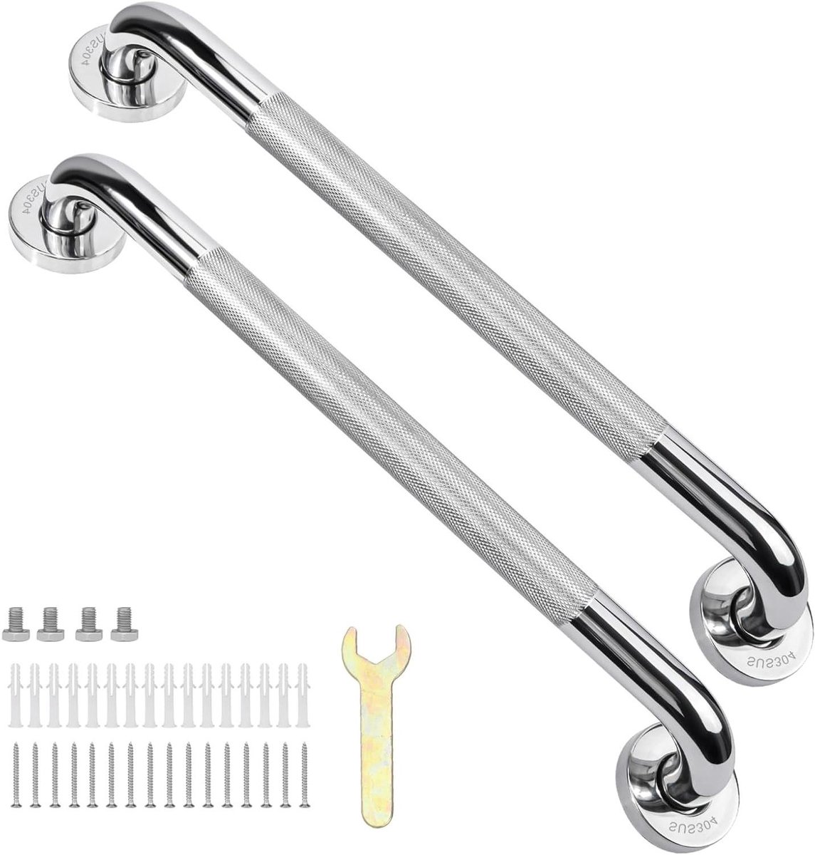 Badkamer Handgrepen - Veiligheidshandgrepen - Extra Steun - Roestvrij Staal - 50 cm - Zilver