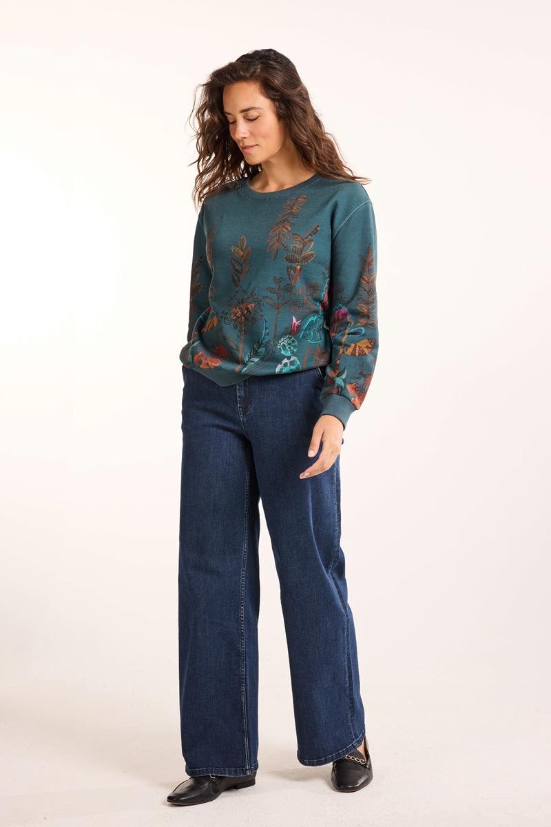 DIDI Dames Sweater Frame Green Mystara panel maat 48
