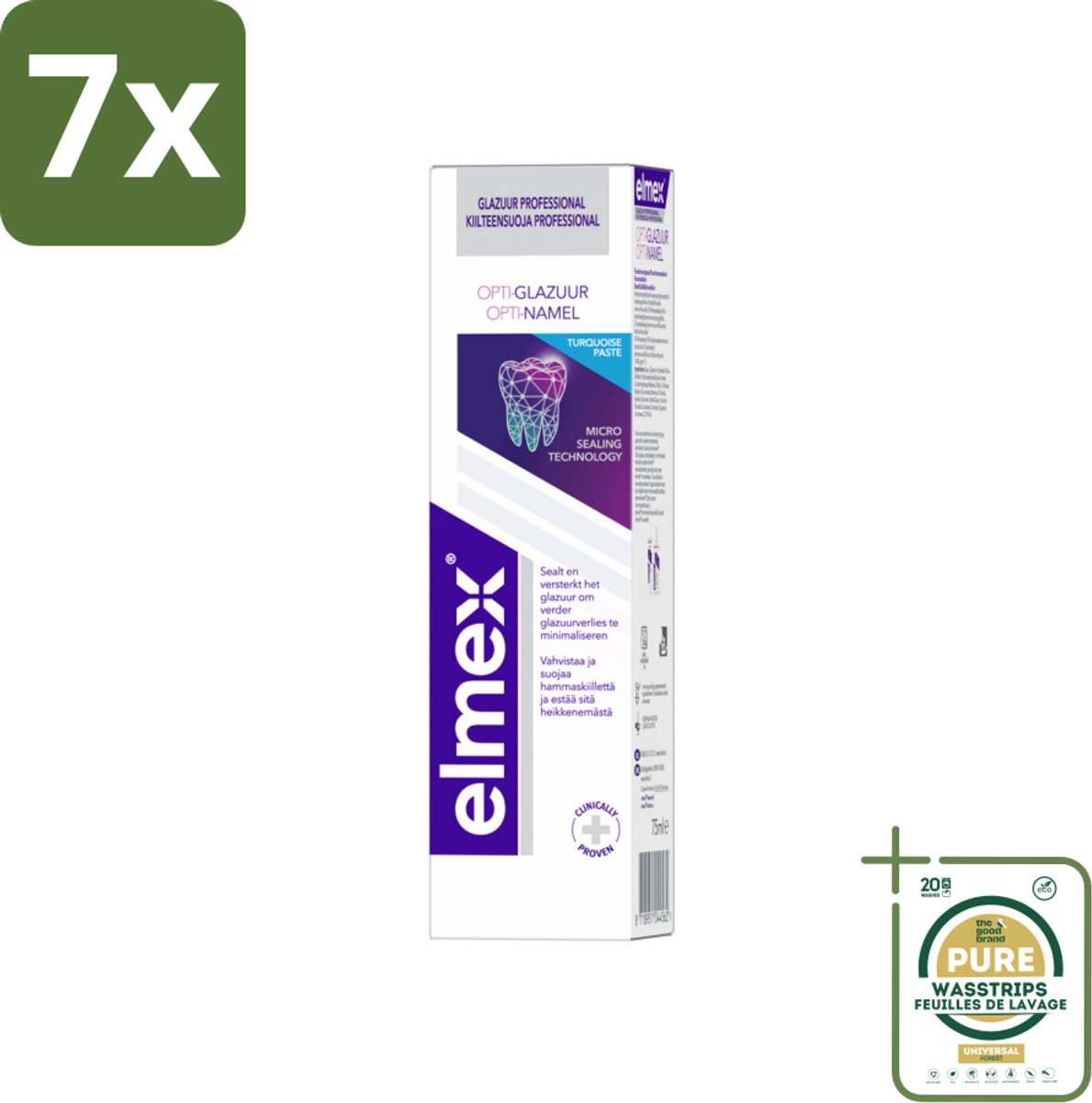 7 x Elmex Tandpasta Glazuur Professional Opti-Glazuur 75 ml - Grootverpakking - Tandpasta - Glazuurbescherming - Tanderosie - Glazuurverlies - Tandenbescherming