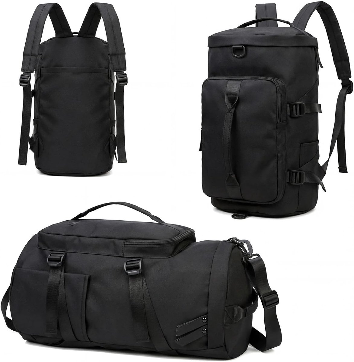 Sporttas 30L - zwart Oxford stof - met schoenencompartiment - ideaal voor gym en yoga - SnelShoppen
