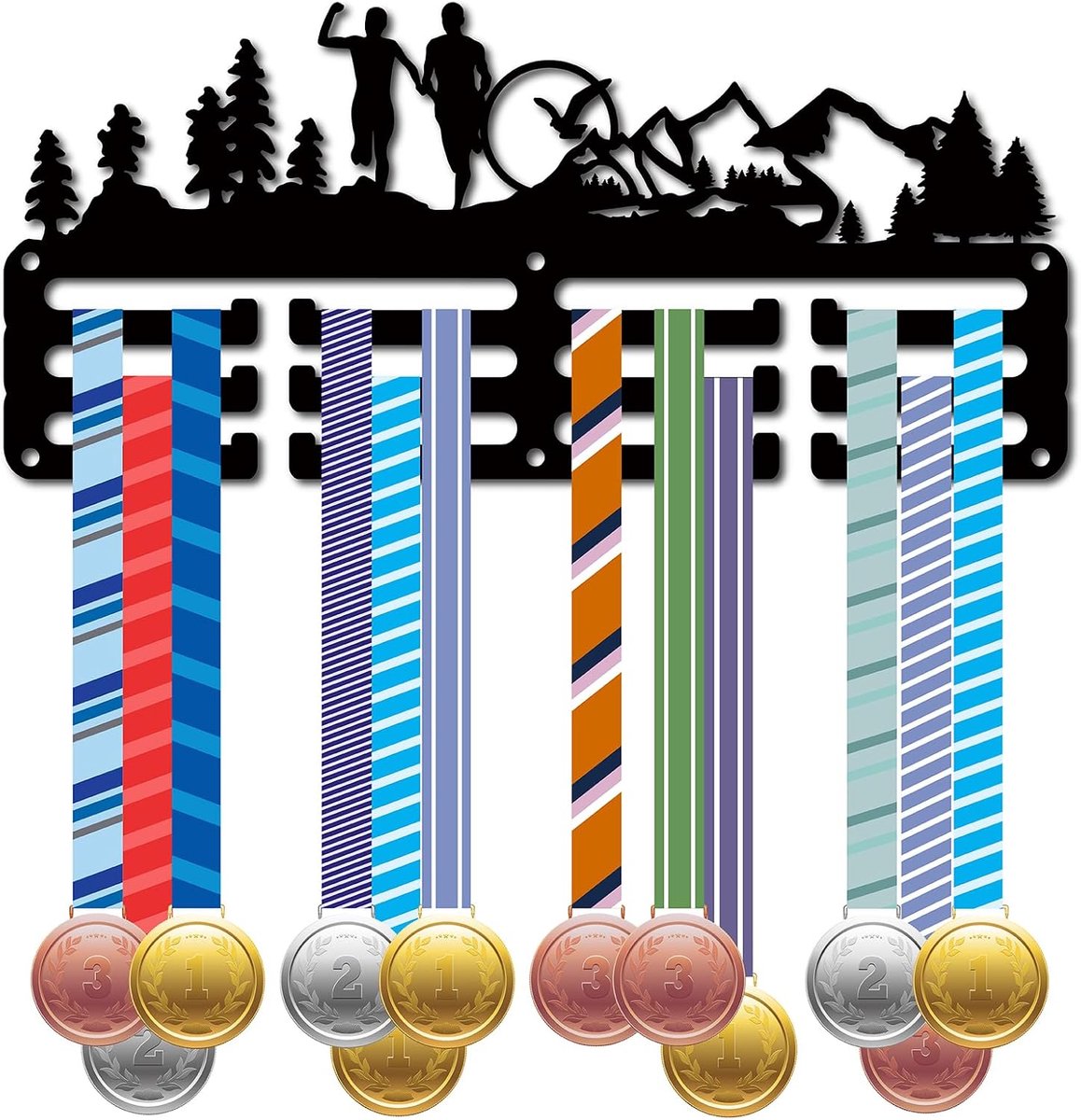 Trail Running Medaillehanger Display Medaillehouder Rack Sport Metalen Ophanging Prijzen Ijzer Kleine Montage Decor Onderscheidingen voor Muur Thuis Badge Race Runner Marathon