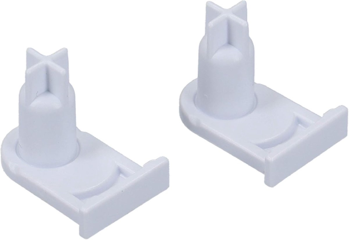 set van 2 voor Bosch Siemens 169301 00169301 Miele 5384490 kunststof wit as 25x15x15mm voor koelkast vriezer scharnier