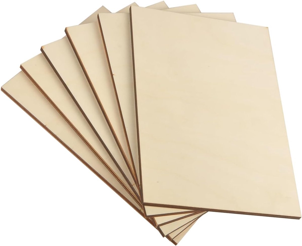 6 x A5 multiplexplaten | 148 x 210 x 6 mm | Populierenhouten ply, perfect bord voor houten plank, doe-het-zelf, woondecoratie, kunst, ambacht, schilderen, lasersnijden, CNC, rolzaag