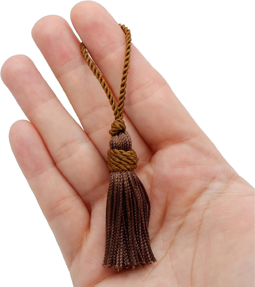 = Cuquillo-Kwastje met Hoofd Vastgebonden. 5cm Lang. 100% Rayon. Zak met 5 Eenheden - (Bruin)