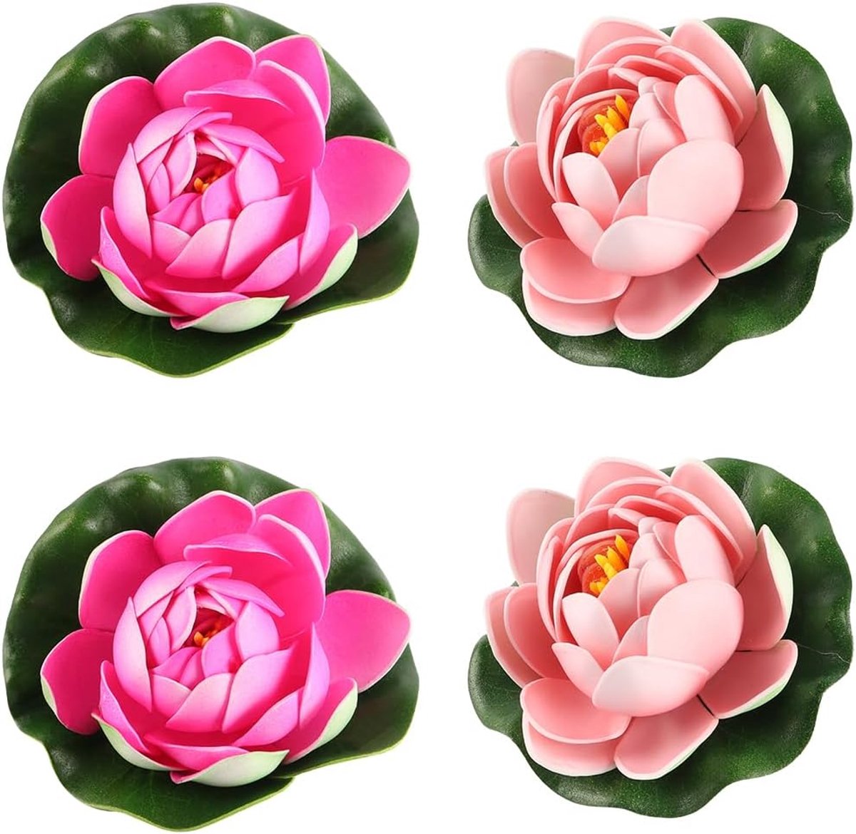Kunstmatige Lotus Simulatie Waterlelie Plant Zwembaddecoratie Schuim Eeuwige Lotusbloem Geschikt voor Tuinvijver Fontein Aquarium Decoratie 2 stuks
