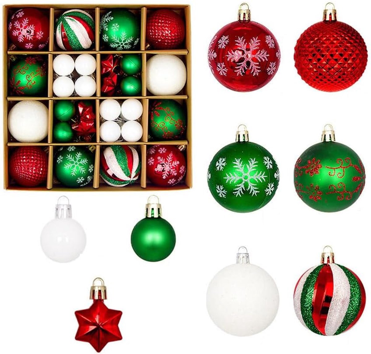Kerstballen 3 cm 6 cm rood groen witte kerstboom ballen plastic kerstboom decoratie kerst opknoping ornamenten voor thuis feest vakantie festival bruiloft decor