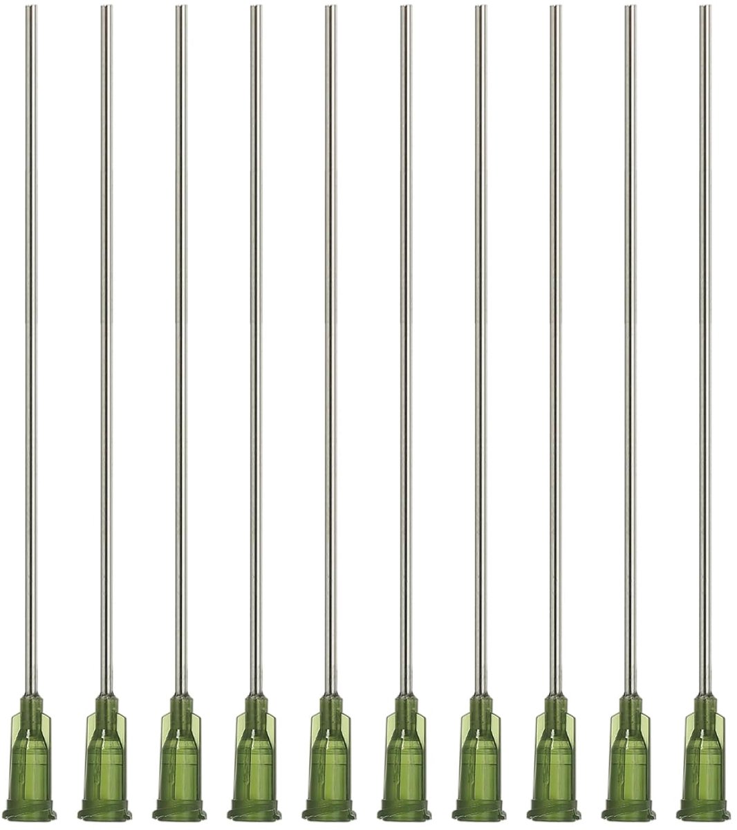 Naalden voor dispenser met afgeschuinde punt 14G, 10 stuks 10 stuks 10 stuks naald voor industriële vloeistofdispenser met Lure Lock voor het bijvullen van vloeibare inkt, lijm, olijfgroen