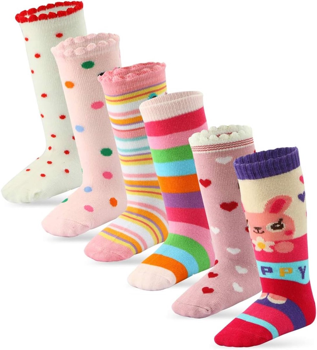 Sokken Knie Hoge Katoenen Grip Sokken, Baby Meisjes Anti Slip Sokken