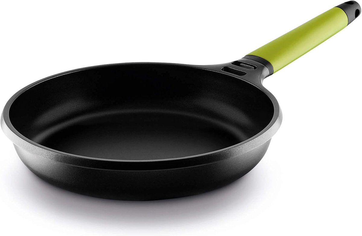 Fundix braadpan van gegoten aluminium, anti-aanbaklaag, inductie, afneembaar kiwikleurige handvat, 28 cm