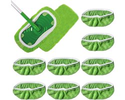 8 stuks doeken, herbruikbaar, voor Swiffer vochtige vloerdoeken, voor Swiffer platte mopdoek, wasbare navulverpakkingen voor nat en droog gebruik, wasbare microvezelpads, vochtige vloerdoeken (groen)